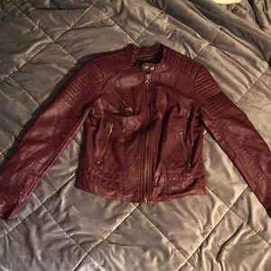 Burgundy like leather jacket
